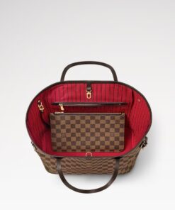 Louis Vuitton Neverfull MM Tote Bag 12.2in/ 31cm Brown Damier Ebene Gold Hardware For Women‎ N40599 - Image 6