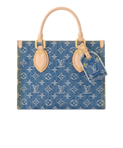 Louis Vuitton OnTheGo PM Tote Bag 9.8in/ 25cm Denim Blue Gold Hardware For Women M14633