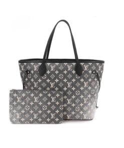 Louis Vuitton Neverfull MM Tote Bag 12.2in/ 31cm Grey Monogram Jacquard Denim Silver Hardware For Women M21465 - Image 7