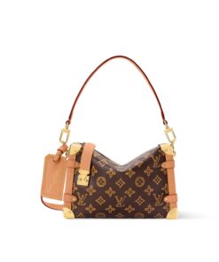 Louis Vuitton Side Trunk MM Shoulder Bag 9.3in/ 23.5cm Origine Ebene Gold Hardware For Women M27516