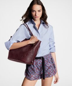 Louis Vuitton Neverfull MM Tote Bag 12.2in/ 31cm Wine Gold Hardware For Women M46599 - Image 3