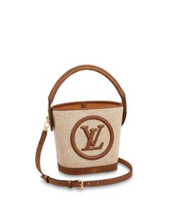 Louis Vuitton Petit Bucket Raffia Caramel Brown For Women, Shoulder And Crossbody Bags 9.4in/24cm LV M59962 - Image 6
