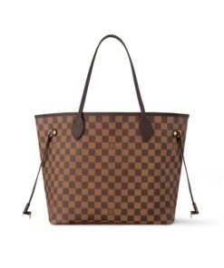 Louis Vuitton Neverfull MM Tote Bag 12.2in/ 31cm Brown Damier Ebene Gold Hardware For Women‎ N40599