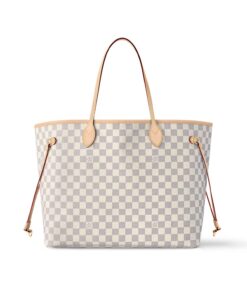 Louis Vuitton Neverfull GM Tote Bag Damier Azur Canvas Beige For Women 39cm/15.4in N40602
