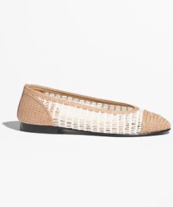 Chanel Raffia Ballet Flats White/Beige For Women G46352-B19806-NAFBO - Image 4