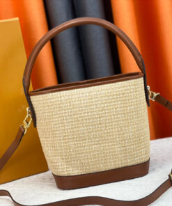 Louis Vuitton Petit Bucket Raffia Caramel Brown For Women, Shoulder And Crossbody Bags 9.4in/24cm LV M59962 - Image 11