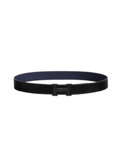 Hermes H Belt Buckle And Reversible Leather Strap 32 mm Noir/Bleu Nuit H080029CY89