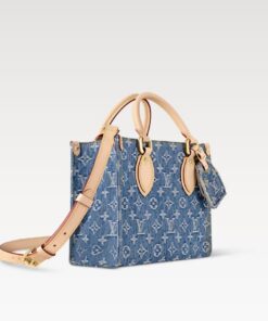 Alternative view of Louis Vuitton OnTheGo PM Tote Bag 9.8in/ 25cm Denim Blue Gold Hardware For Women M14633