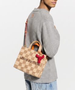 Alternative view of Louis Vuitton Shopper Mini Tote Bag 10.2in/ 26cm Natural Beige Raffia Gold Hardware N40898