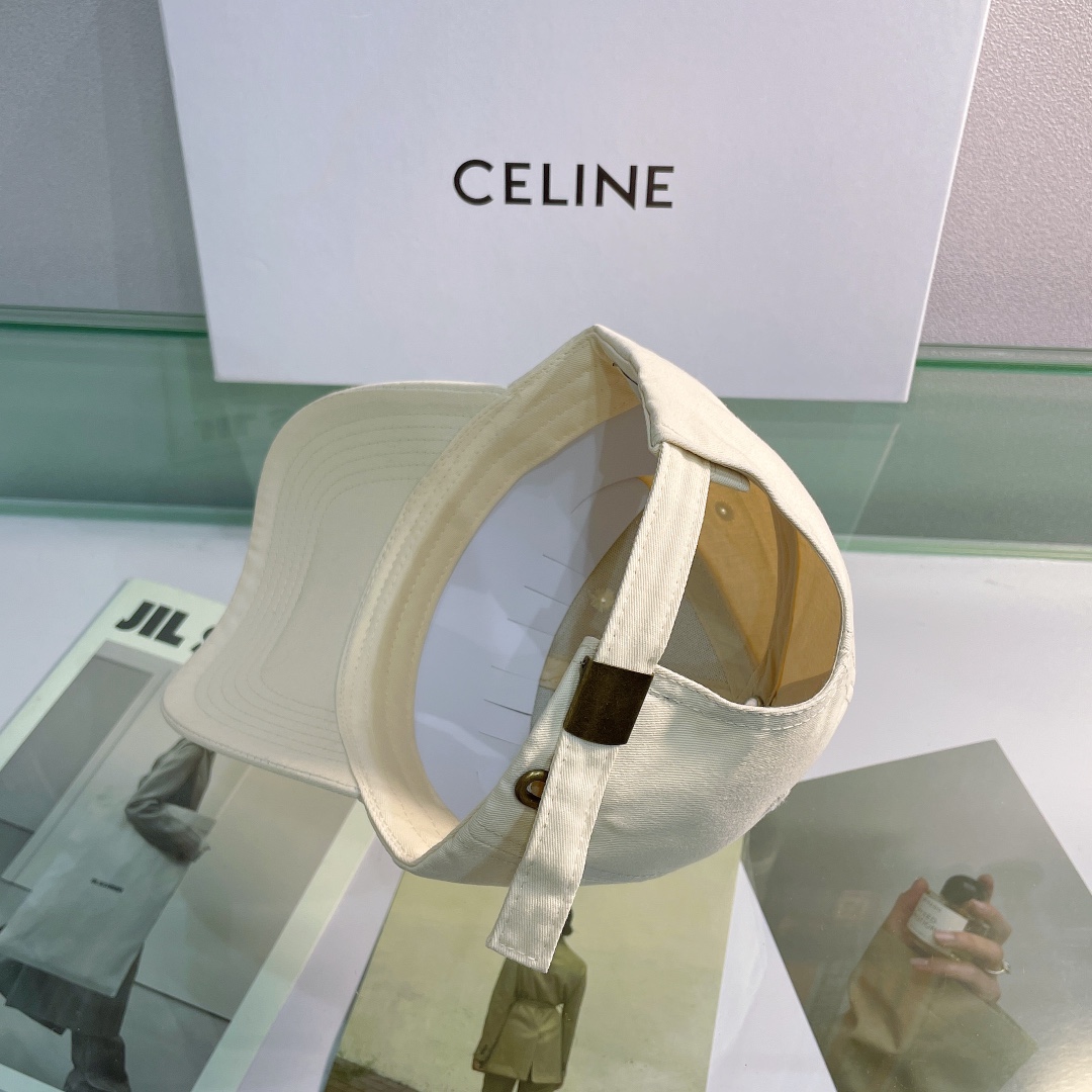 Celine Baseball Cap In Cotton Beige - Image 2