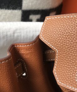 Hermes Birkin Top Handle Bag 12in/ 30cm Brown Togo Gold Hardware Bag For Women - Image 5