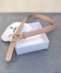 Chanel Belt With Double C Buckle 30mm Beige Women Belt