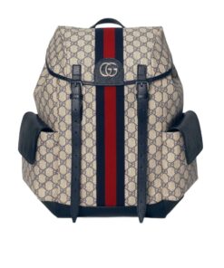 Gucci Ophidia Medium GG Supreme Canvas Backpack Beige Blue 40cm 598140 HUHAN 4079
