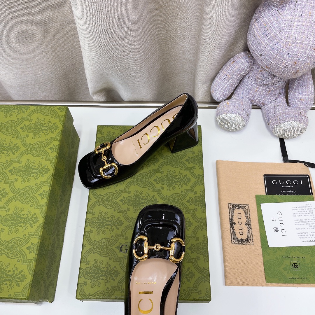 Gucci Mid-Heel Ballet Flat With Horsebit Black For Women - Image 5