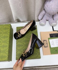 Gucci Mid-Heel Ballet Flat With Horsebit Black For Women - Image 3