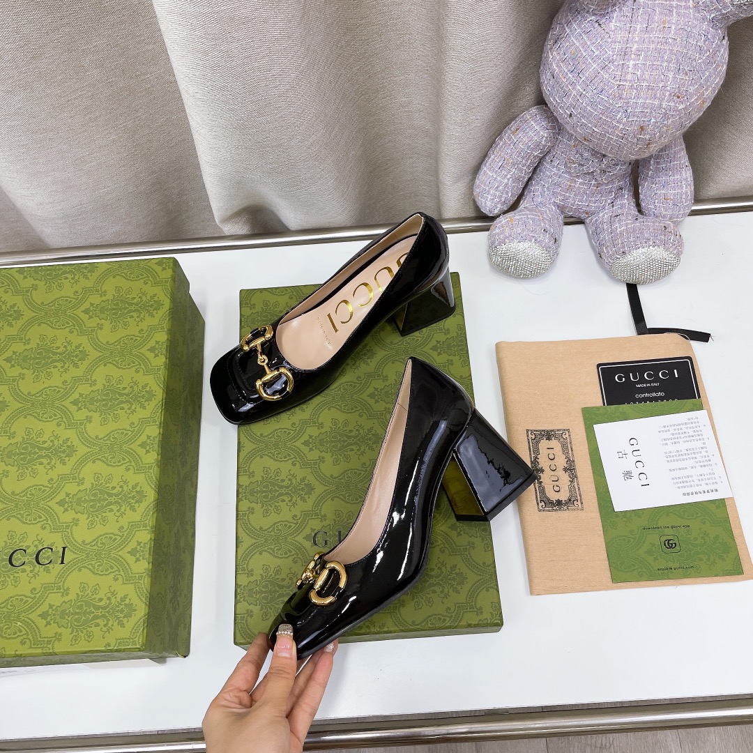 Gucci Mid-Heel Ballet Flat With Horsebit Black For Women - Image 3
