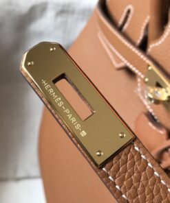 Hermes Birkin Top Handle Bag 12in/ 30cm Brown Togo Gold Hardware Bag For Women - Image 8