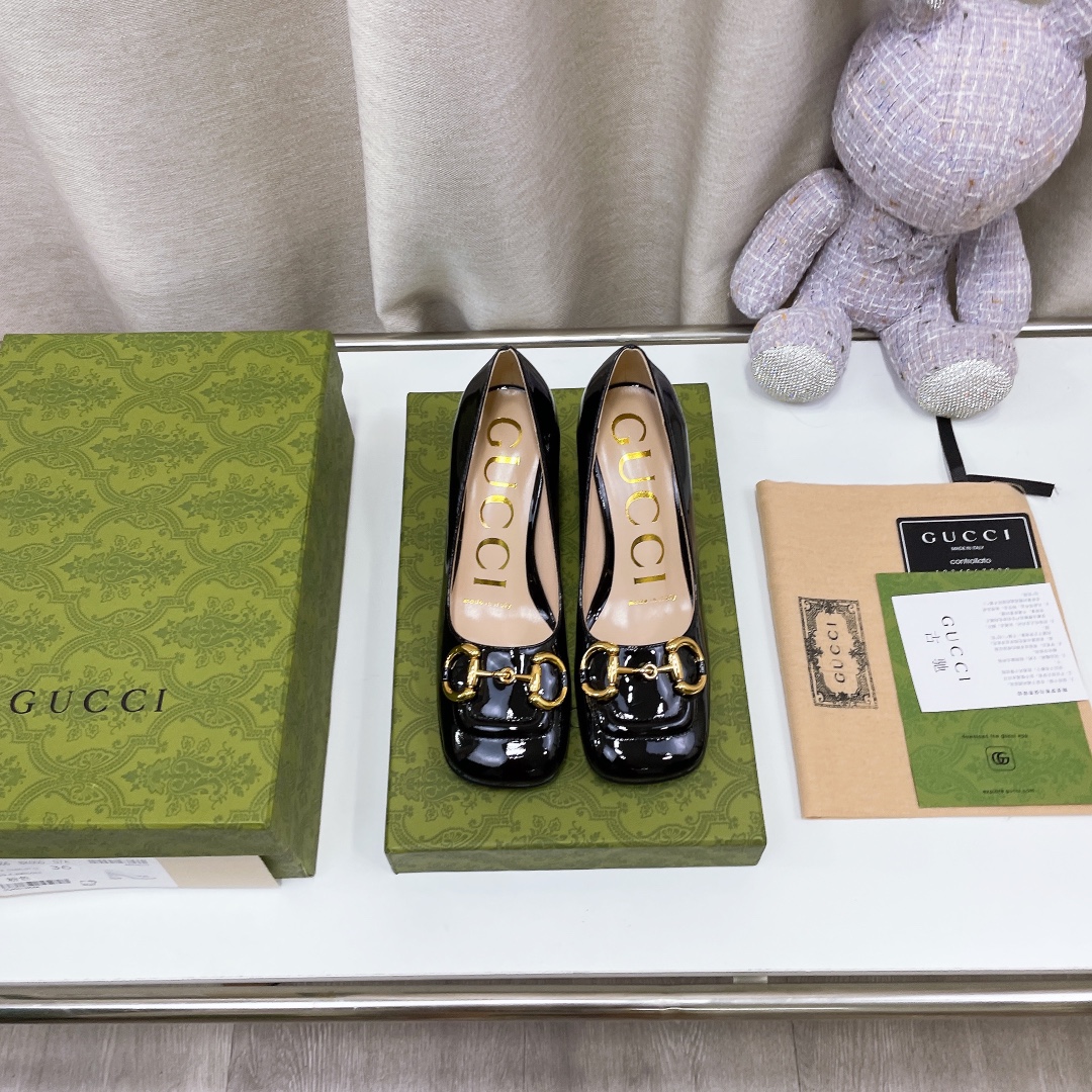 Gucci Mid-Heel Ballet Flat With Horsebit Black For Women - Image 4