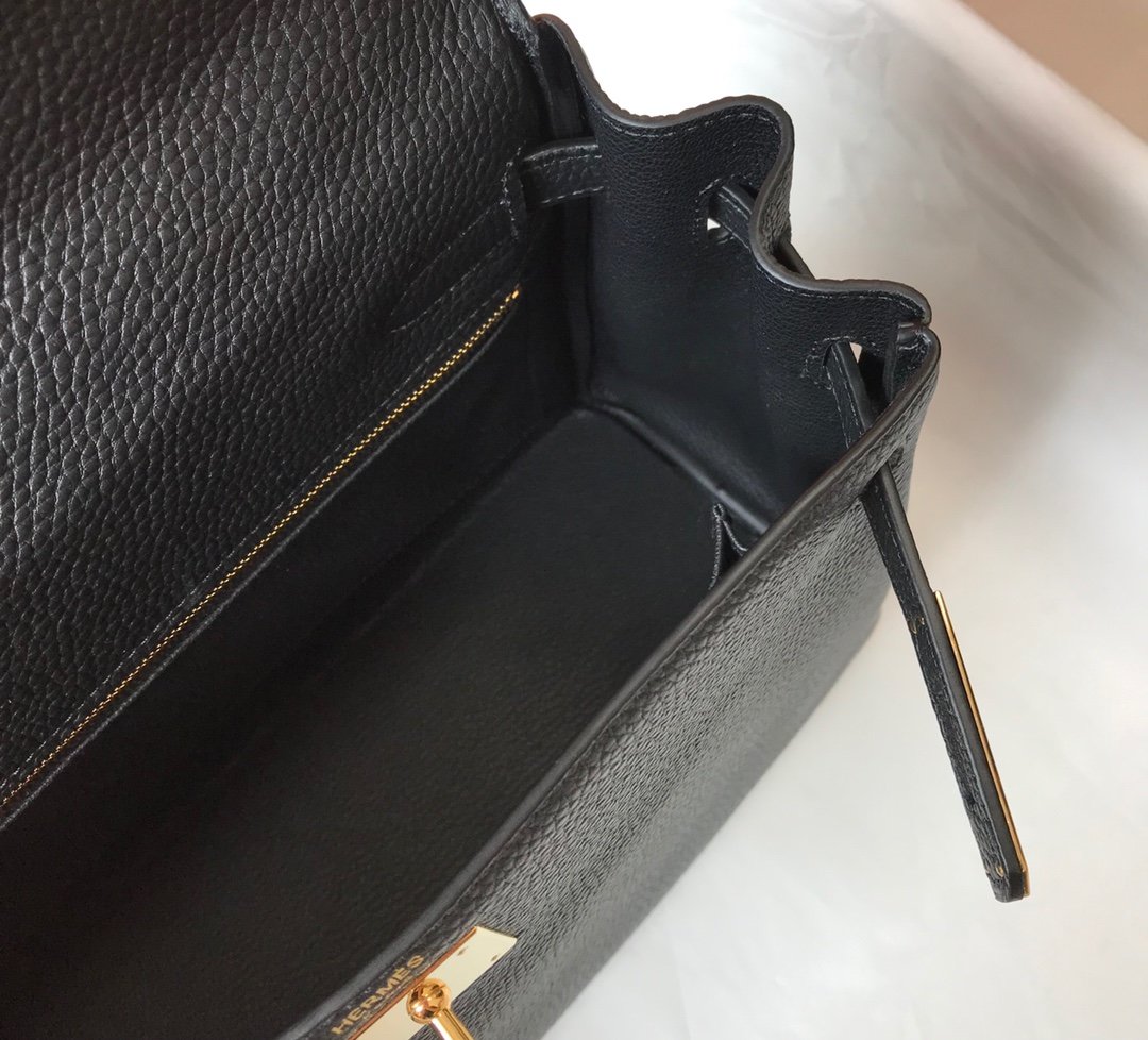 Hermes Kelly 28 Retourne Togo Black For Women 11in/28cm - Image 6