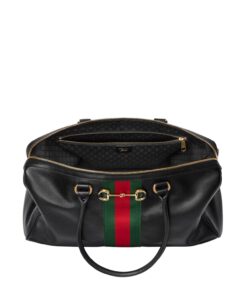 Gucci Borsetto Large Boston Shoulder Bag 15.2in/ 39cm Black Gold Hardware For Women 866734 AAGIQ 1053 - Image 8
