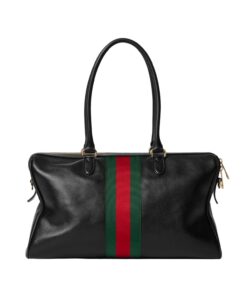 Gucci Borsetto Large Boston Shoulder Bag 15.2in/ 39cm Black Gold Hardware For Women 866734 AAGIQ 1053 - Image 7