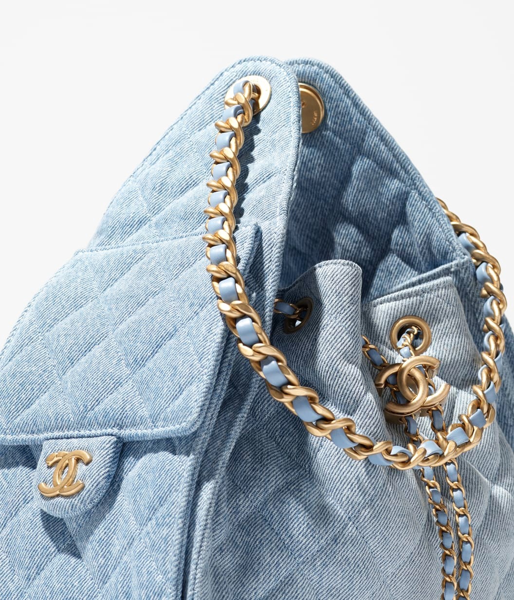 Chanel 25 Small Shoulder Bag 10.2in/ 26cm Blue Gold Hardware For Women AS5293 B20603 U0475 - Image 4
