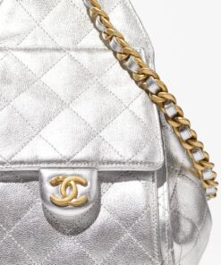 Chanel 25 Small Shoulder Bag 10.2in/ 26cm Silvery Gold Hardware For Women AS5293 B20405 NZV67 - Image 4