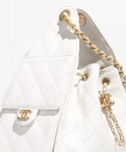 Chanel 25 Small Shoulder Bag 10.2in/ 26cm White Gold Hardware For Women AS5293 B20304 10601 - Image 4