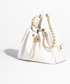 Chanel 25 Small Shoulder Bag 10.2in/ 26cm White Gold Hardware For Women AS5293 B20304 10601 - Image 3