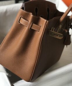Hermes Birkin Top Handle Bag 12in/ 30cm Brown Togo Gold Hardware Bag For Women - Image 6