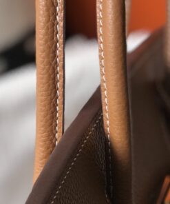 Hermes Birkin Top Handle Bag 12in/ 30cm Brown Togo Gold Hardware Bag For Women - Image 7