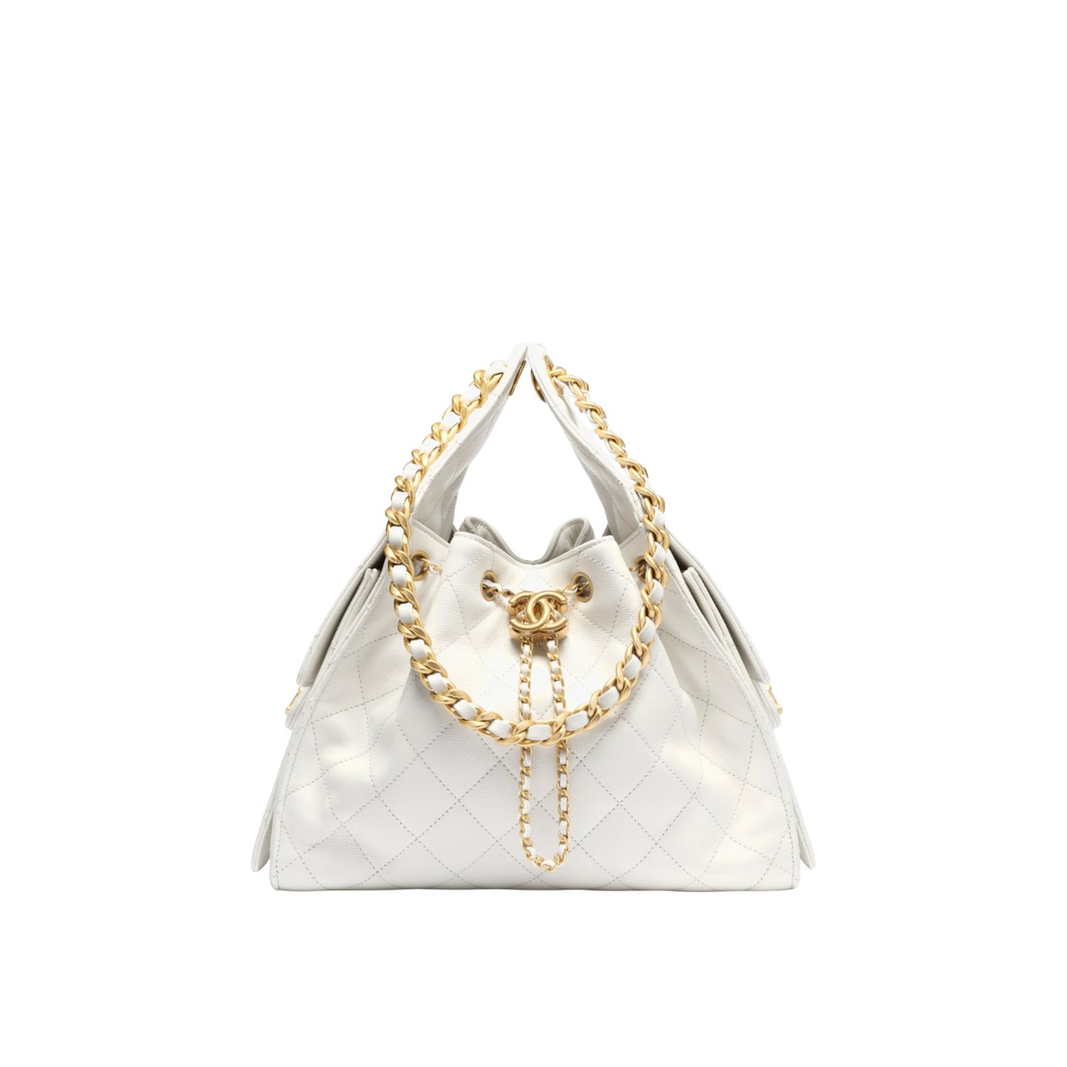 Chanel 25 Small Shoulder Bag 10.2in/ 26cm White Gold Hardware For Women AS5293 B20304 10601
