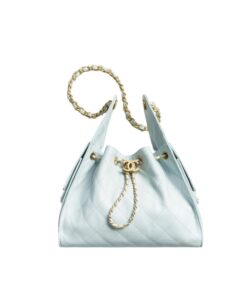 Chanel 25 Small Shoulder Bag 10.2in/ 26cm Light Blue Gold Hardware For Women AS5293 B20304 U2367