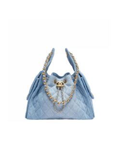 Chanel 25 Small Shoulder Bag 10.2in/ 26cm Blue Gold Hardware For Women AS5293 B20603 U0475