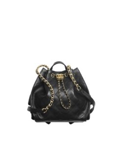 Chanel 25 Small Backpack 9.1in/ 23cm Black Gold Hardware For Women AS5600 B20304 94305