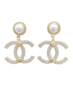 Chanel C-Shaped Earrings Gold For Women