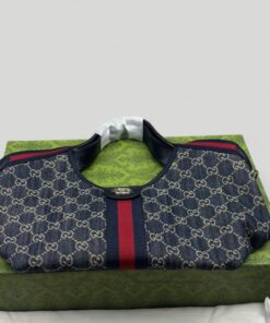 Gucci Giglio Small Tote Bag 9.8in/ 25cm Blue/ White Denim Gold Hardware For Women 860845 FAFRW 8864 - Image 4