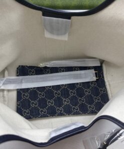 Gucci Giglio Small Tote Bag 9.8in/ 25cm Blue/ White Denim Gold Hardware For Women 860845 FAFRW 8864 - Image 8