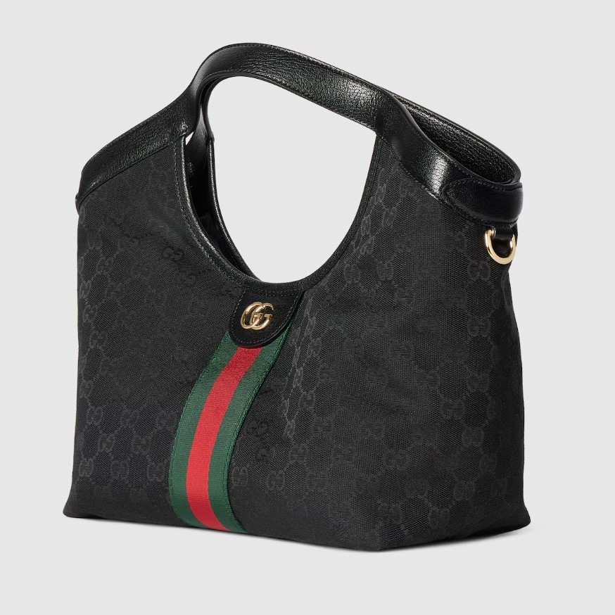Gucci Giglio Small Tote Bag 9.8in/25cm Black Gold Hardware For Women 860845 FAFWA 1053 - Image 4