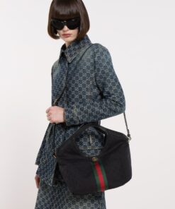 Gucci Giglio Small Tote Bag 9.8in/25cm Black Gold Hardware For Women 860845 FAFWA 1053 - Image 3