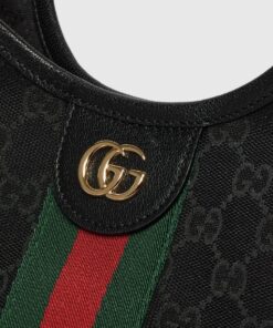 Gucci Giglio Small Tote Bag 9.8in/25cm Black Gold Hardware For Women 860845 FAFWA 1053 - Image 5