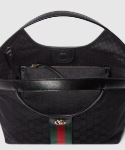 Gucci Giglio Small Tote Bag 9.8in/25cm Black Gold Hardware For Women 860845 FAFWA 1053 - Image 7