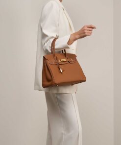Alternative view of Hermes Birkin Top Handle Bag 12in/ 30cm Brown Togo Gold Hardware Bag For Women