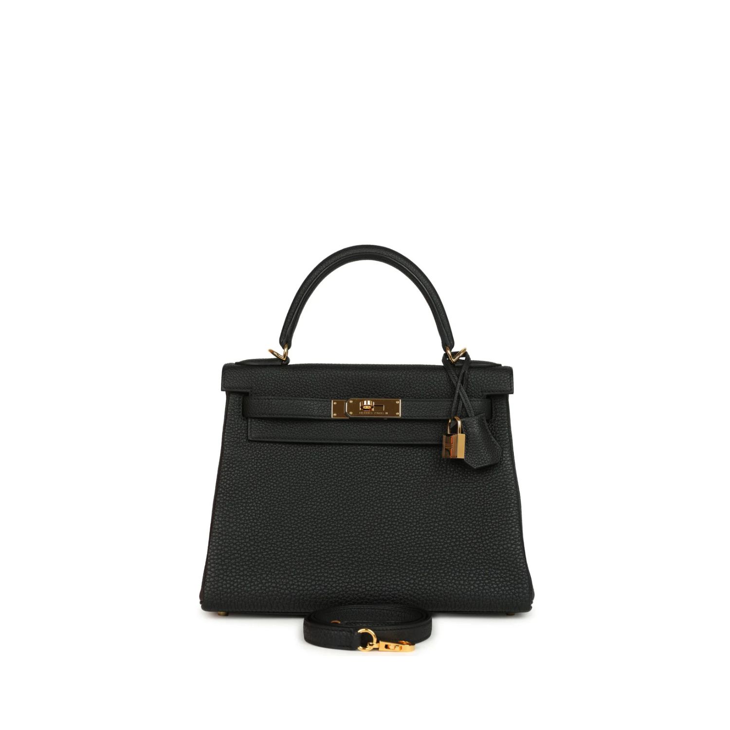 Hermes Kelly 28 Retourne Togo Black For Women 11in/28cm
