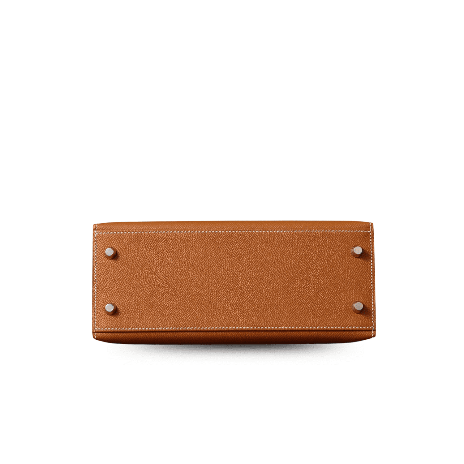 Hermes Kelly Epsom Top Handle Bag 9.8in/ 25cm Brown Silver Hardware For Women - Image 6