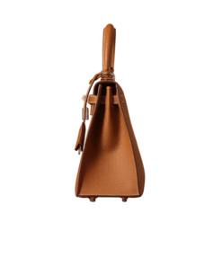 Hermes Kelly Epsom Top Handle Bag 9.8in/ 25cm Brown Silver Hardware For Women - Image 5