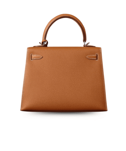 Hermes Kelly Epsom Top Handle Bag 9.8in/ 25cm Brown Silver Hardware For Women - Image 4