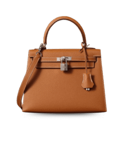 Hermes Kelly Epsom Top Handle Bag 9.8in/ 25cm Brown Silver Hardware For Women