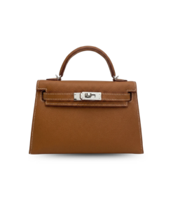 Hermes Kelly Mini Top Handle Bag 7.5in/ 19cm Brown Epsom Palladium Hardware For Women