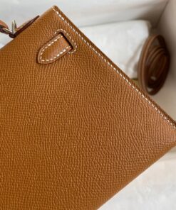 Hermes Kelly Mini Top Handle Bag 7.5in/ 19cm Brown Epsom Palladium Hardware For Women - Image 7